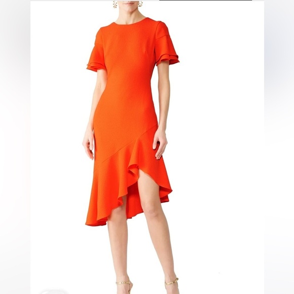 Black Halo Dresses & Skirts - BLACK HALO Ruiz Swingy ruffles midi dress feminine fairy womens size 12 luxury